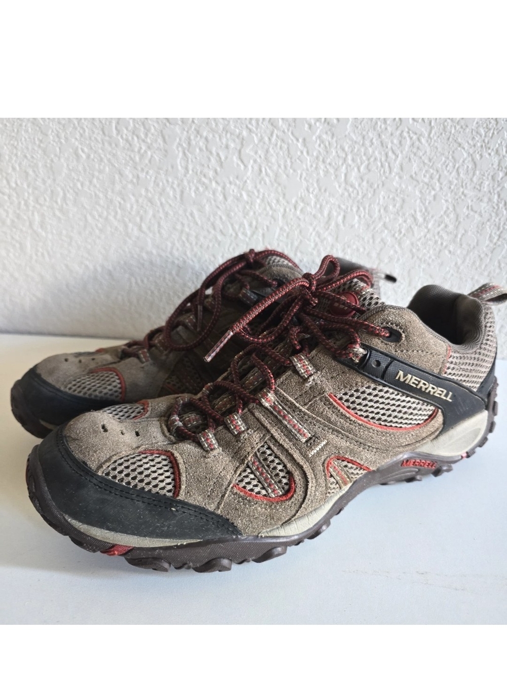 Merrell Crosslander Hiking Shoes Mens sz 12 Brown Suede Low Top Trail Sneakers